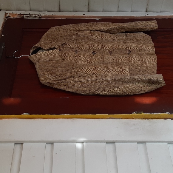 Anne Pinkerton vintage 100% silk snakeskin print jacket sz 2 - Picture 1 of 7